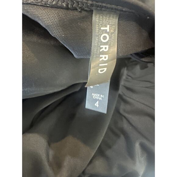 Torrid Wireless Short Asymmetrical Swim Dress with Brief Black Plus Size 4X 4 - Picture 6 of 11